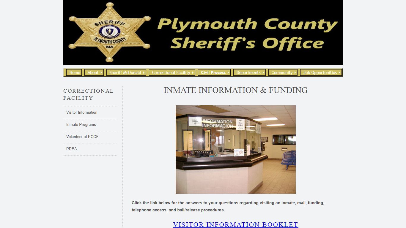 Inmate Information & Funding